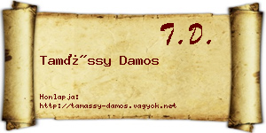 Tamássy Damos névjegykártya